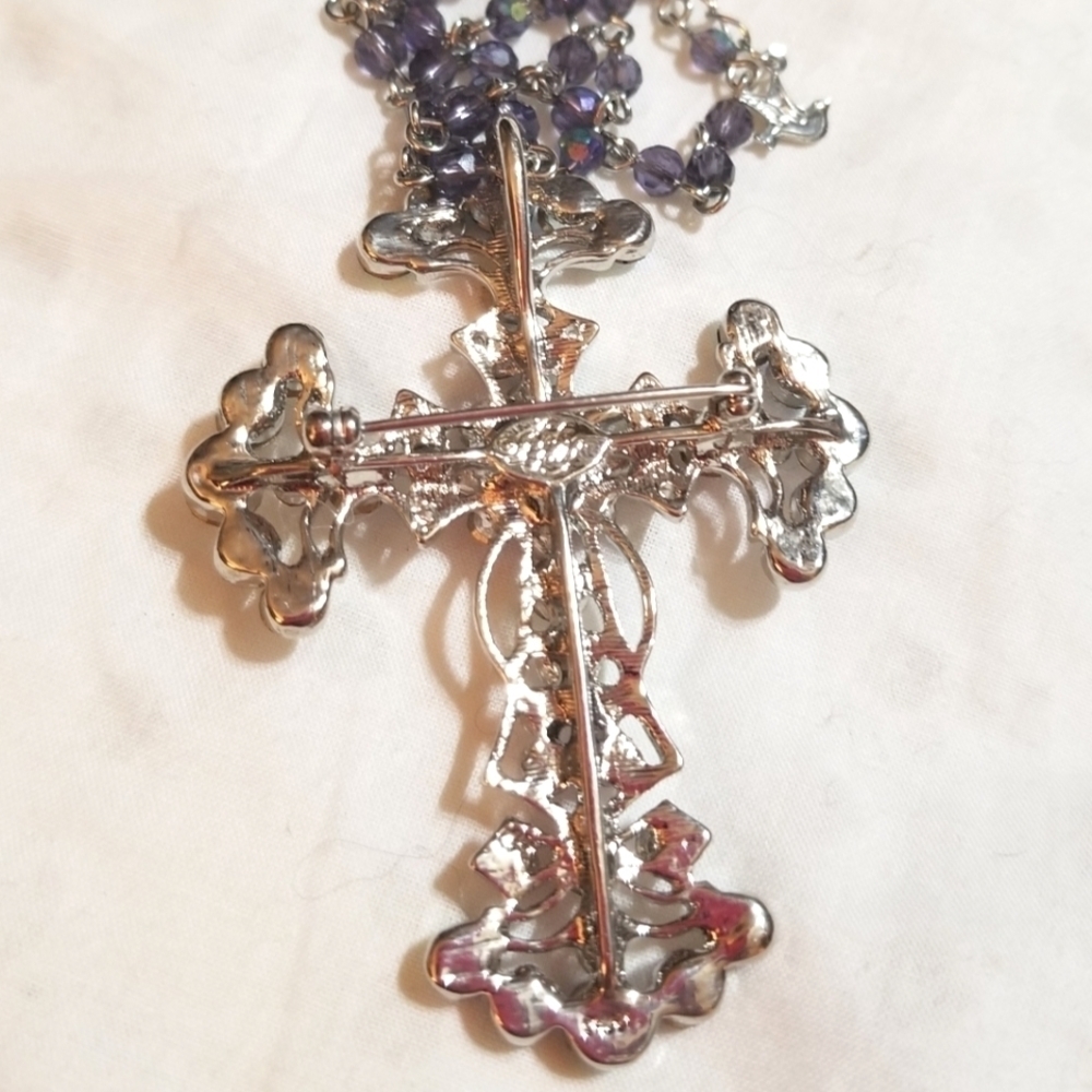 RETIRED Kirk's Folly Crystal Cross Necklace - Picture 6 of 7